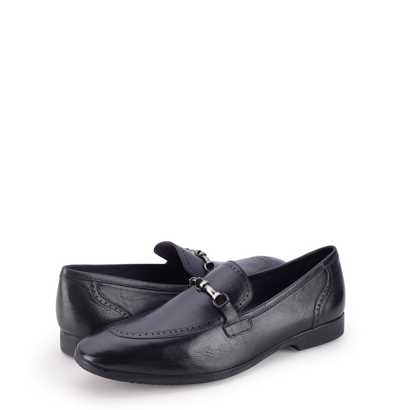 Men Textured Slip-On Leather Loafers