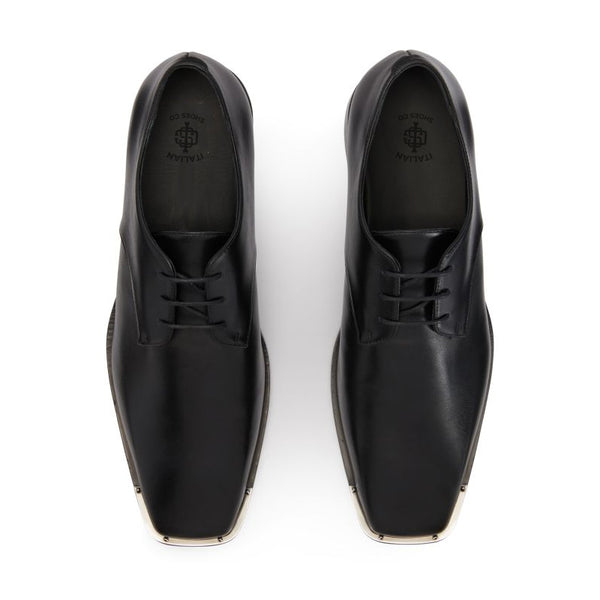 Men Polished Leather Formal Plain Derby Shoe