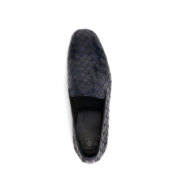 Tessuto Leather Loafers - Black