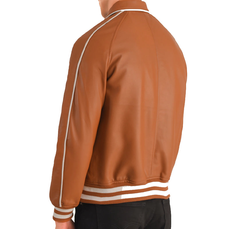 Cooper Leather Varsity Jacket For Men