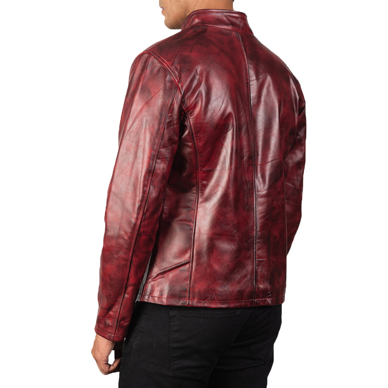 Alex Leather Biker Jacket For Men