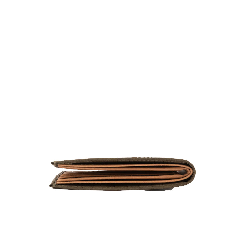 Croc Leather Bifold Peach Wallet