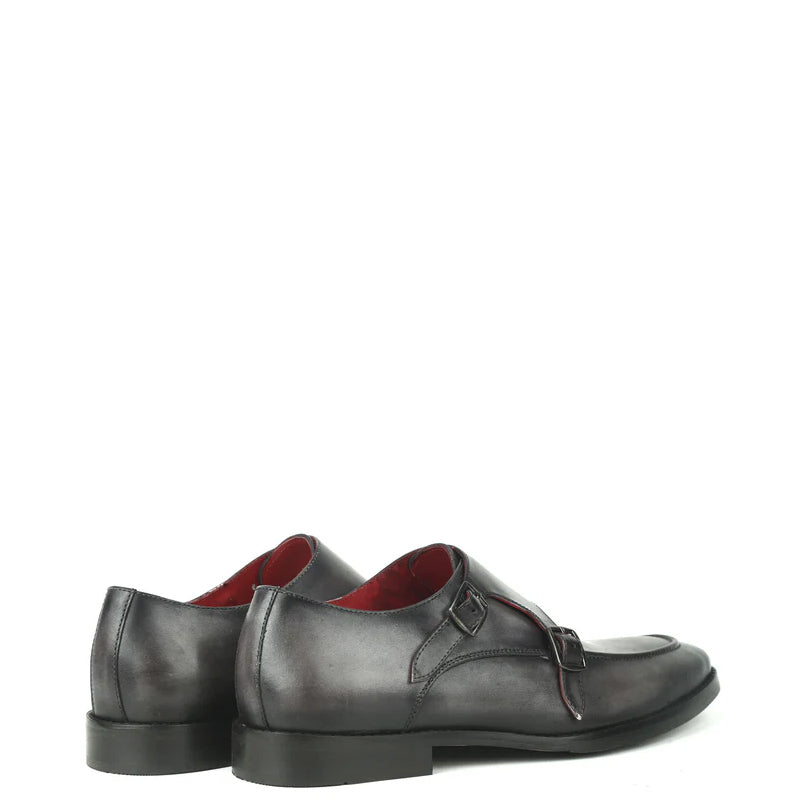 Pure Leather Handmade Double Monkstrap Shoes