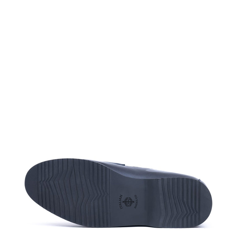 Penny Leather Slip On Bit Loafer Black