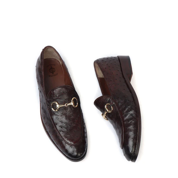 Men Solid Leather Slip On Loafer Shoe