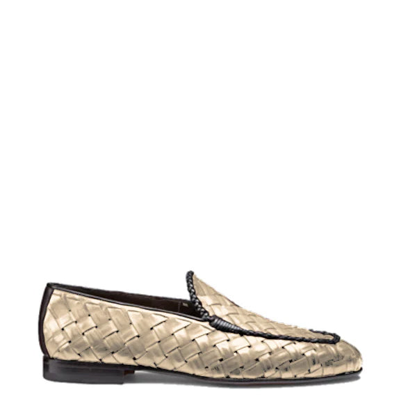 Dark Brown Weaved Leather Loafer