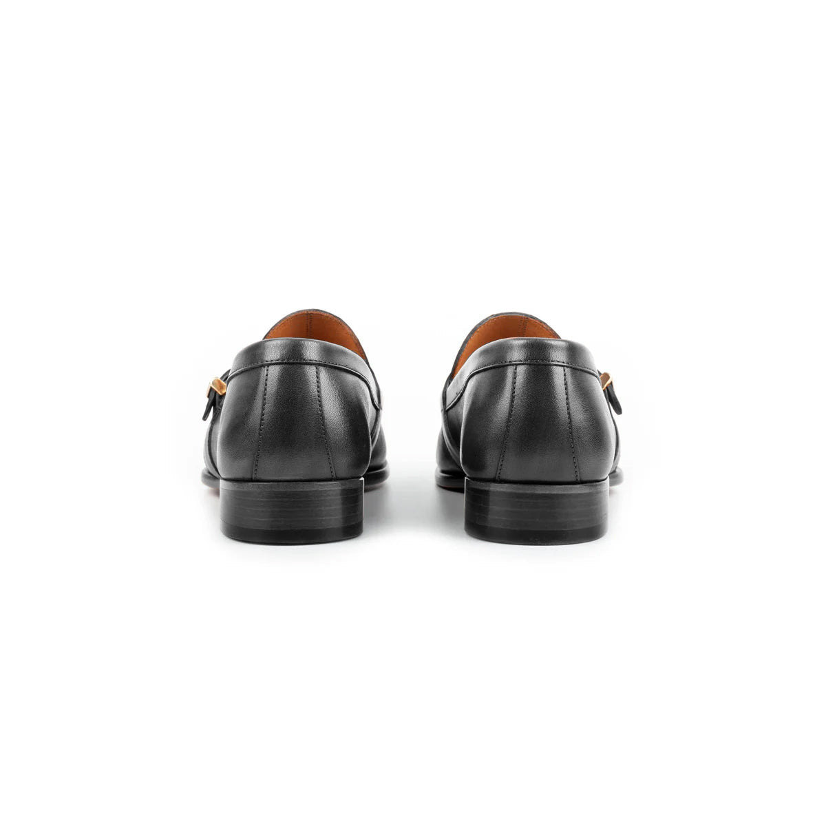 Enzo Black Single Monk Strap Shoes