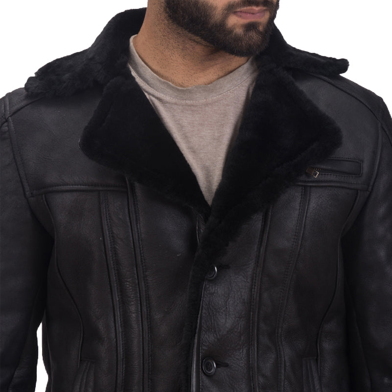 Furcliff Double Face Shearling Leather Coat For Men