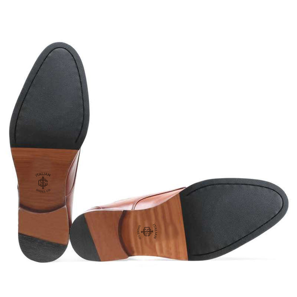 Classic Design Polished Leather Tan Derby Shoe