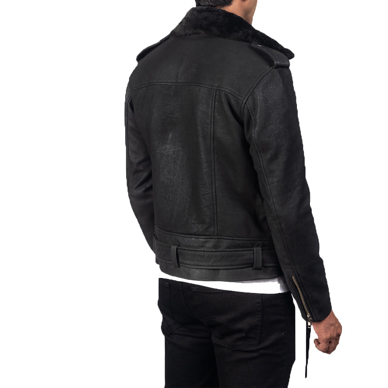 Furton Leather Biker Jacket For Men