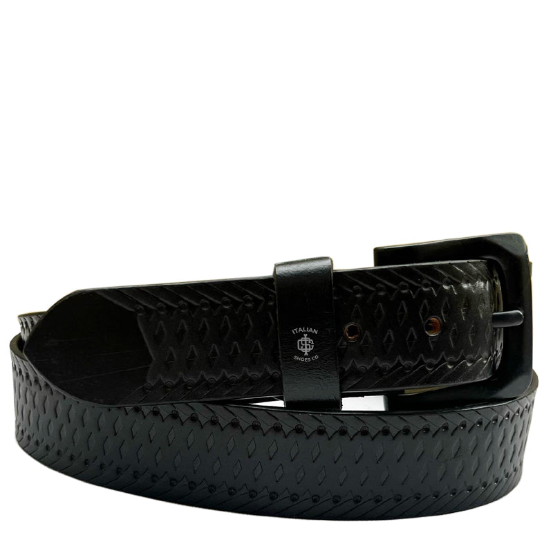 Pliancy Linee Black Leather Belt