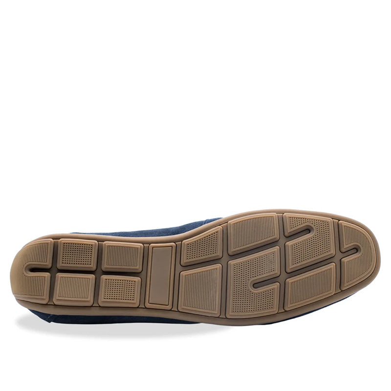 Gregores Navy Suede Penny Moccasins