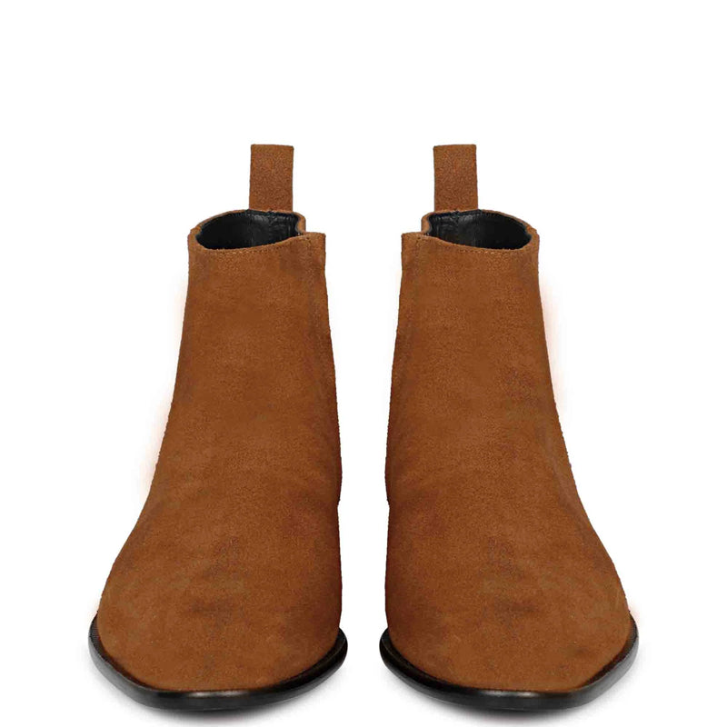 Suede Leather Mid-Top Chelsea Boots