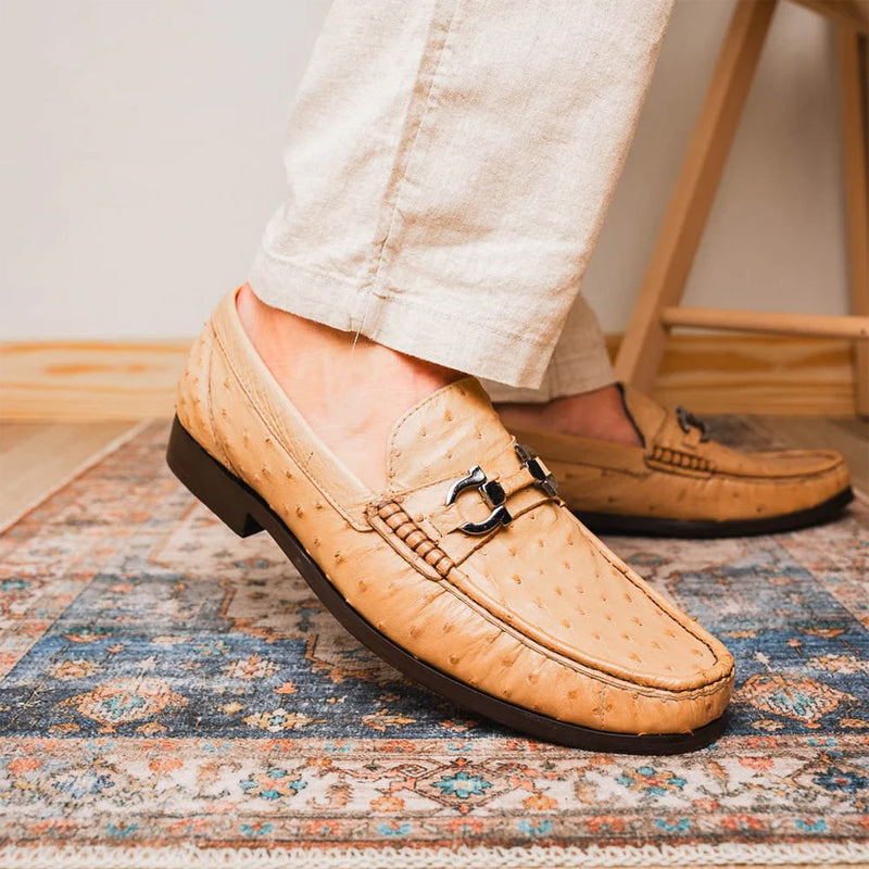 Ostrich Leather Horsebit Loafers