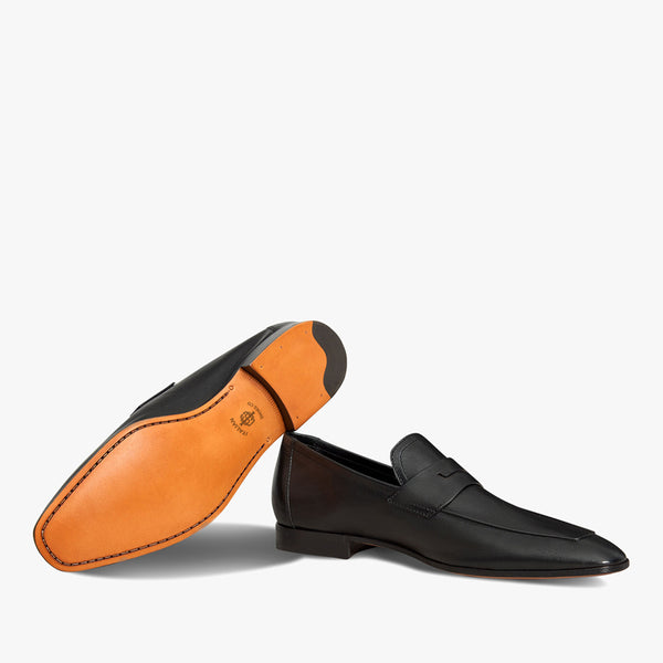 Plain Solid Leather Loafer For Men
