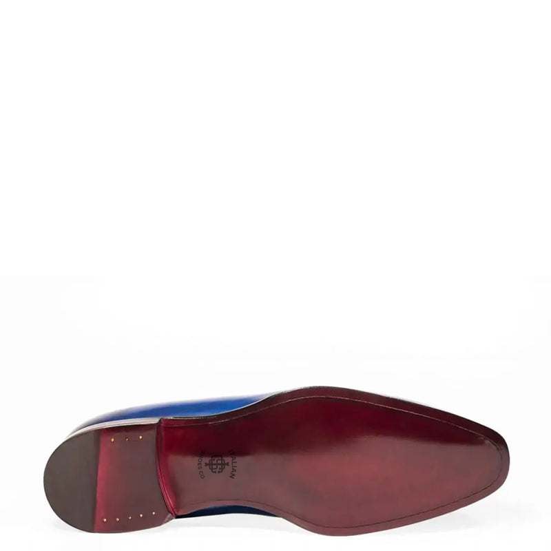 Classic Plain Solid Shiny Leather Oxford Grey / Black Shoe