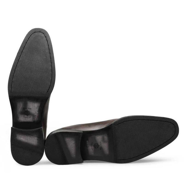 Espresso Medallion Captoe Leather Oxford Shoe