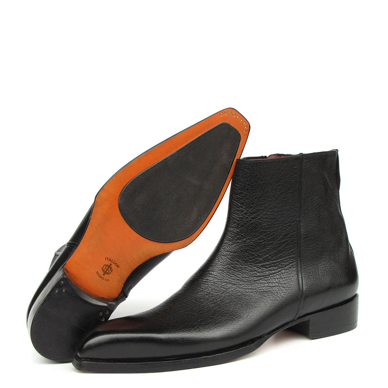 Polished Leather Handmade Side Zipper Boots