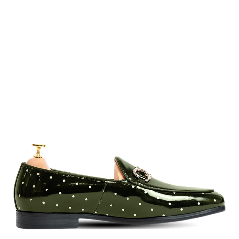 Mikey Patent Black Slip on Shoes