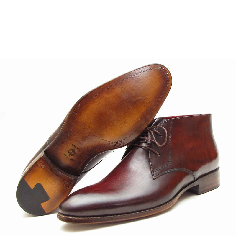 Pure Solid Leather Chukkas Brown Boot For Men