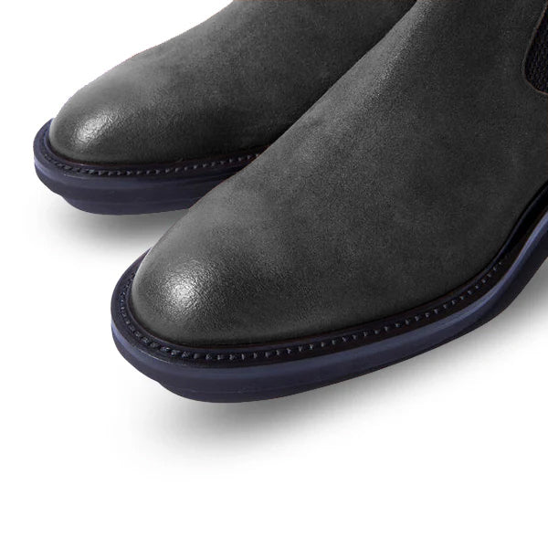 Classic Chelsea Black Coloured Suede Leather Boots