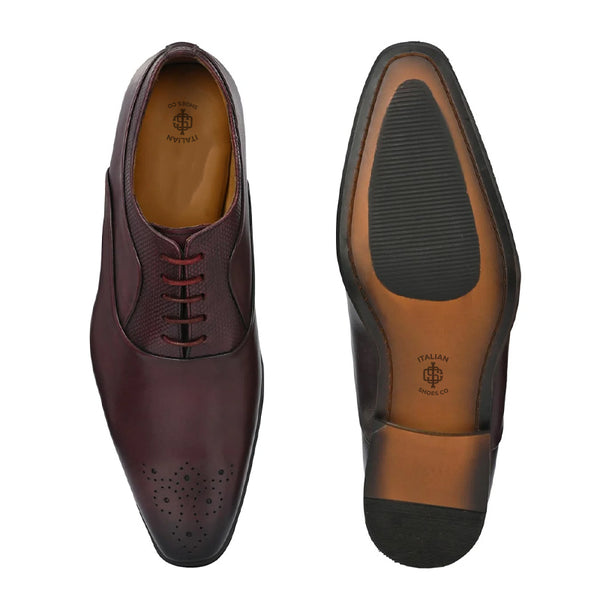 Classic Pure Leather Textured Formal Oxford Shoes