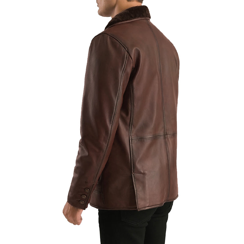 Rocky Fur Leather Jacket For Men