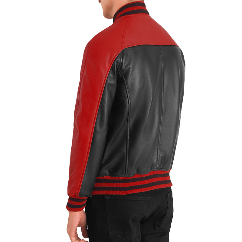 Terrance Leather Bomber Jacket For Men