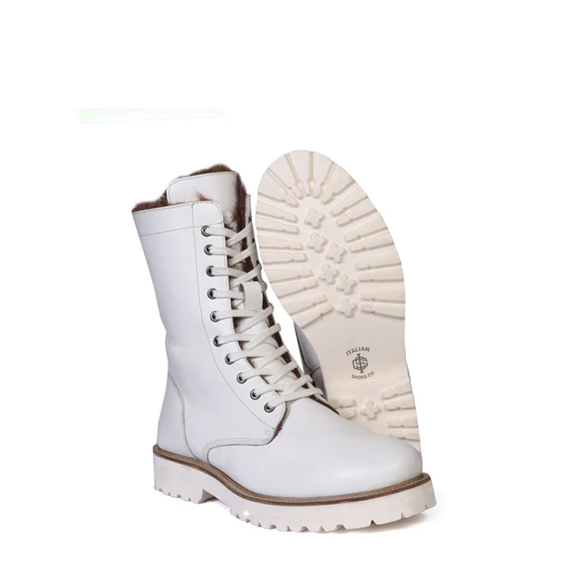Men Chunky High Leather Ankle Boot
