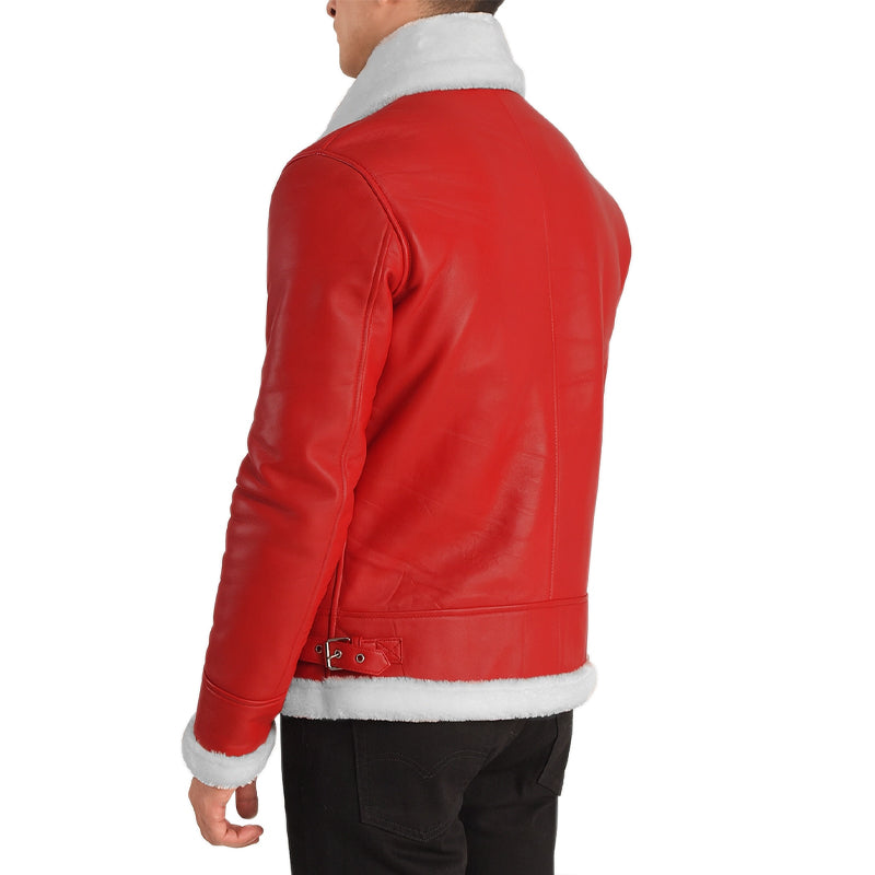 Francis B-3 Leather Bomber Jacket For Men