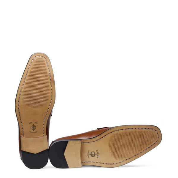 Men Classic Design Leather Loafers With Buckle