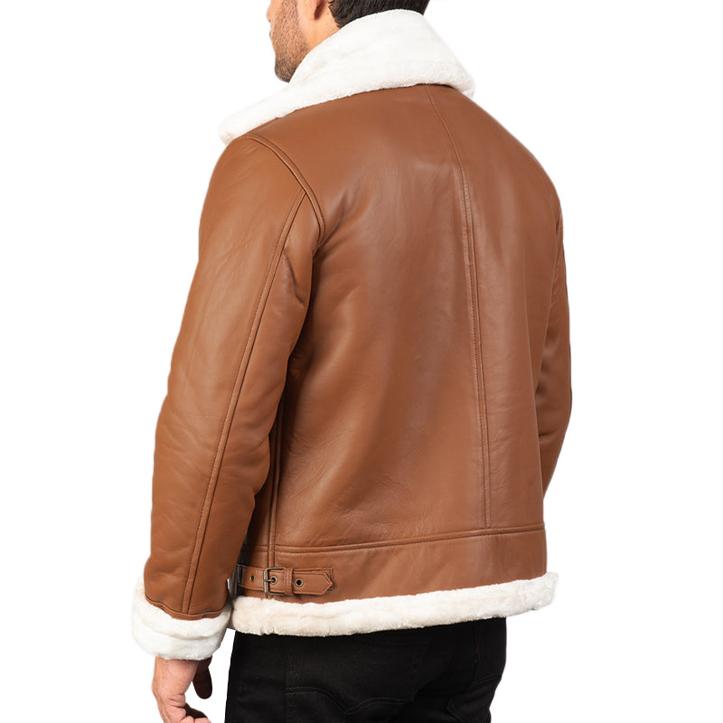 Francis B-3 Leather Bomber Jacket For Men