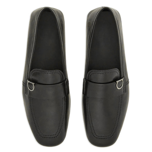 Plaque Leather Loafers