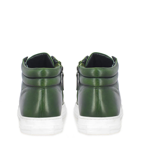 Men Lace Up Leather Handcrafted Sneakers
