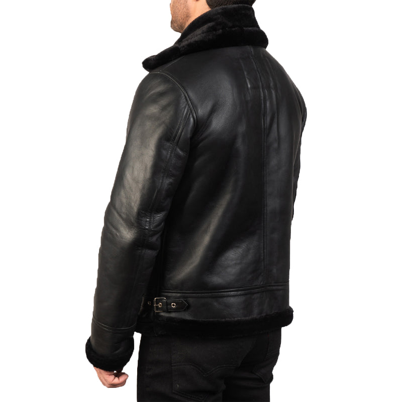 Francis B-3 Leather Bomber Jacket For Men