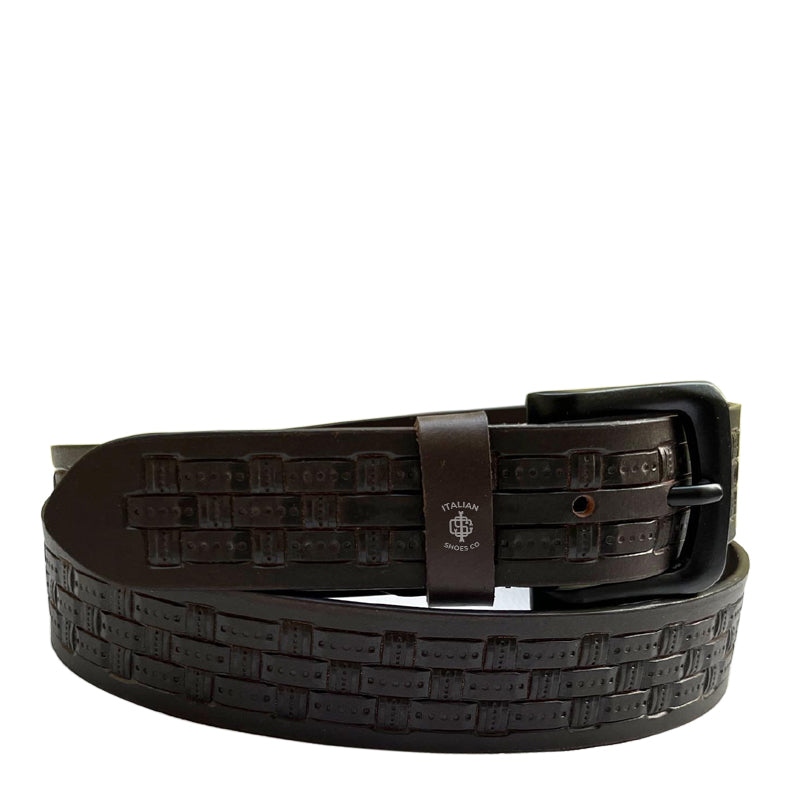 Strutturato Controllo Brown Leather Belt