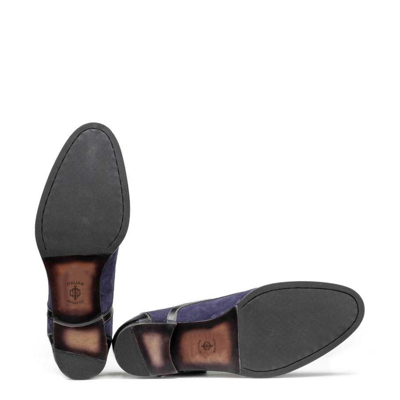 Men Navy and Black Patent Leather Oxford Shoe