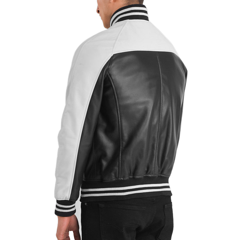 Terrance Leather Bomber Jacket For Men