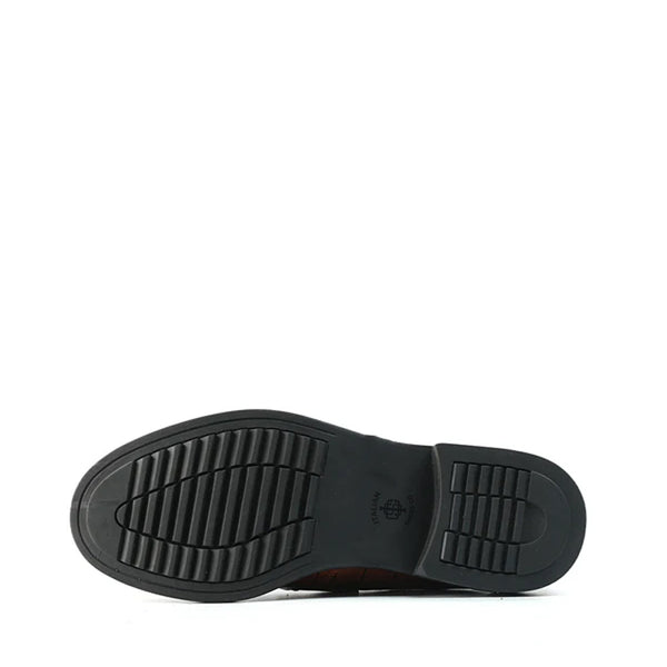 Premium Crocodile Textured Leather Loafer Tan