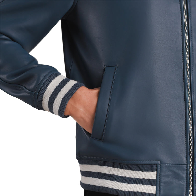 Men Solid Slim Fit Bomber Jacket