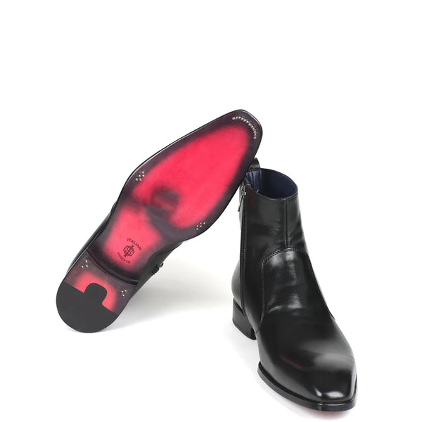 Handmade Leather Side Zipper Boots For Men