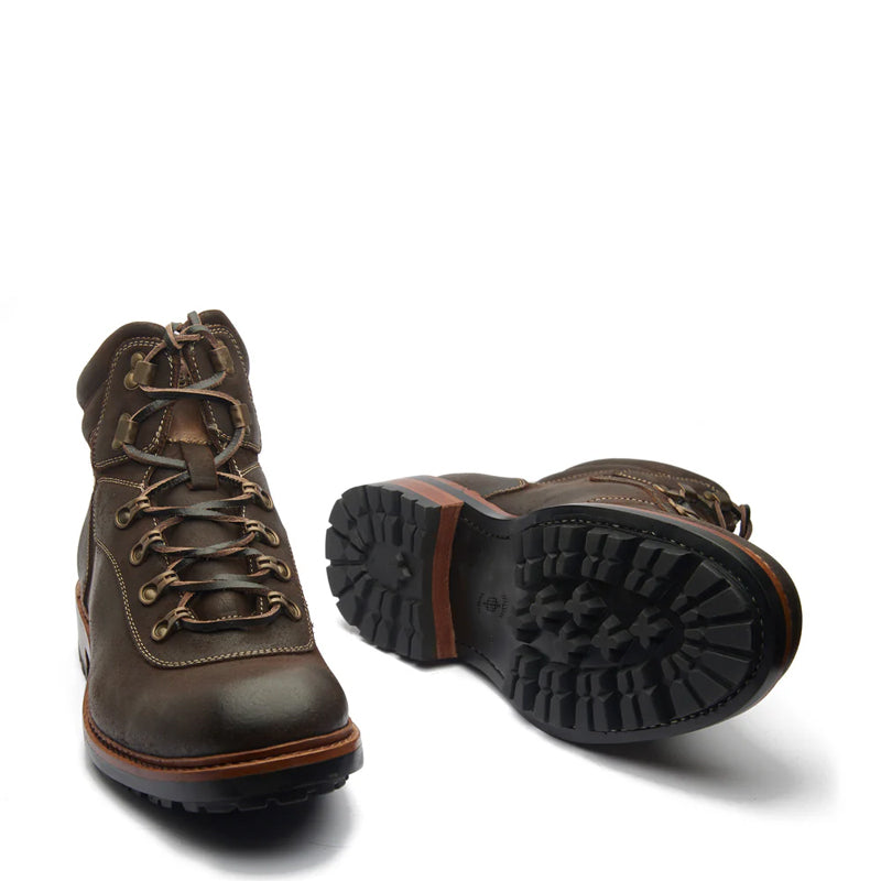 Leather Lace Up Mid Top Ankle Boots For Men