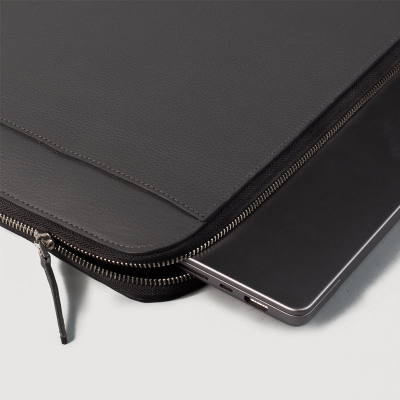 The Baxter Leather Black Laptop Sleeve