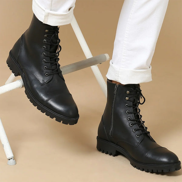 Custom Handmade Leather High Ankle Boot For Men