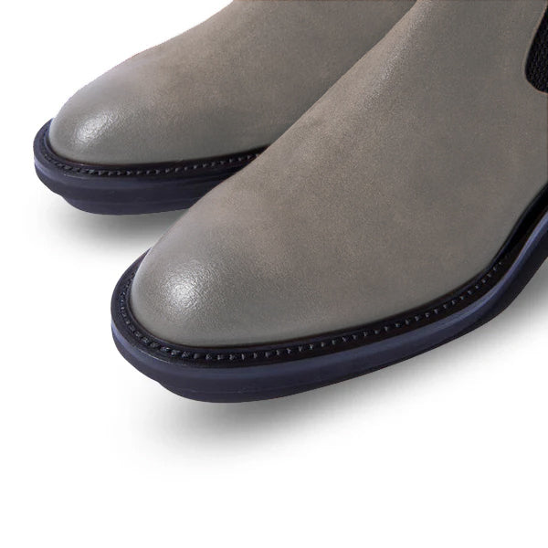 Classic Chelsea Gray Coloured Suede Leather Boots