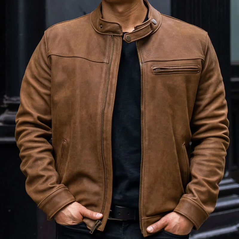 Pelle Scamosciata Jacket Walnut