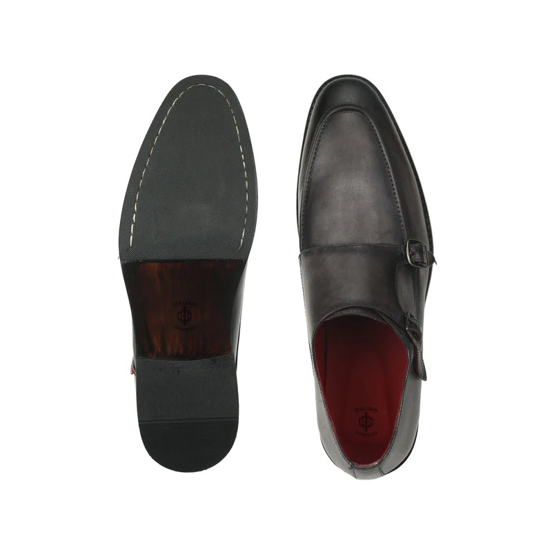 Pure Leather Handmade Double Monkstrap Shoes