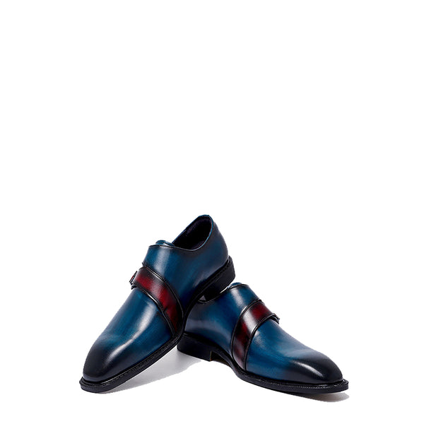 Men Double Buckle Monk Shoe
