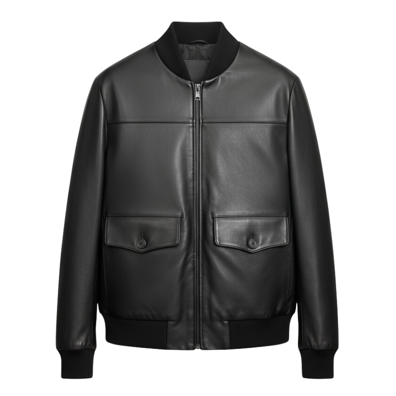 Classic Leather Stylish Bomber Jacket