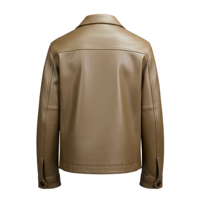 Men’s Luxury Caramel Tan Leather Shirt Jacket